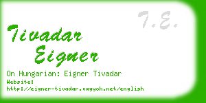 tivadar eigner business card